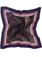leeza store Women's Silk Scarf For Women, Black & Purple Polka Dot Gradient, Digital Printed, 40X40, Lightweight & Stylish