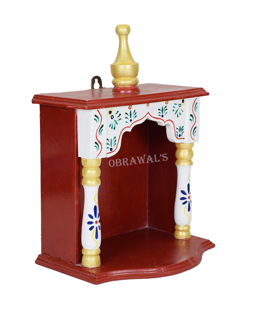 OBRAWAL Temple | Home Temple | Office Temple | Wooden Temple | Pooja Mandir for Home | Temple for Home - [LxWxH] (8x6x12, WTEM01A)