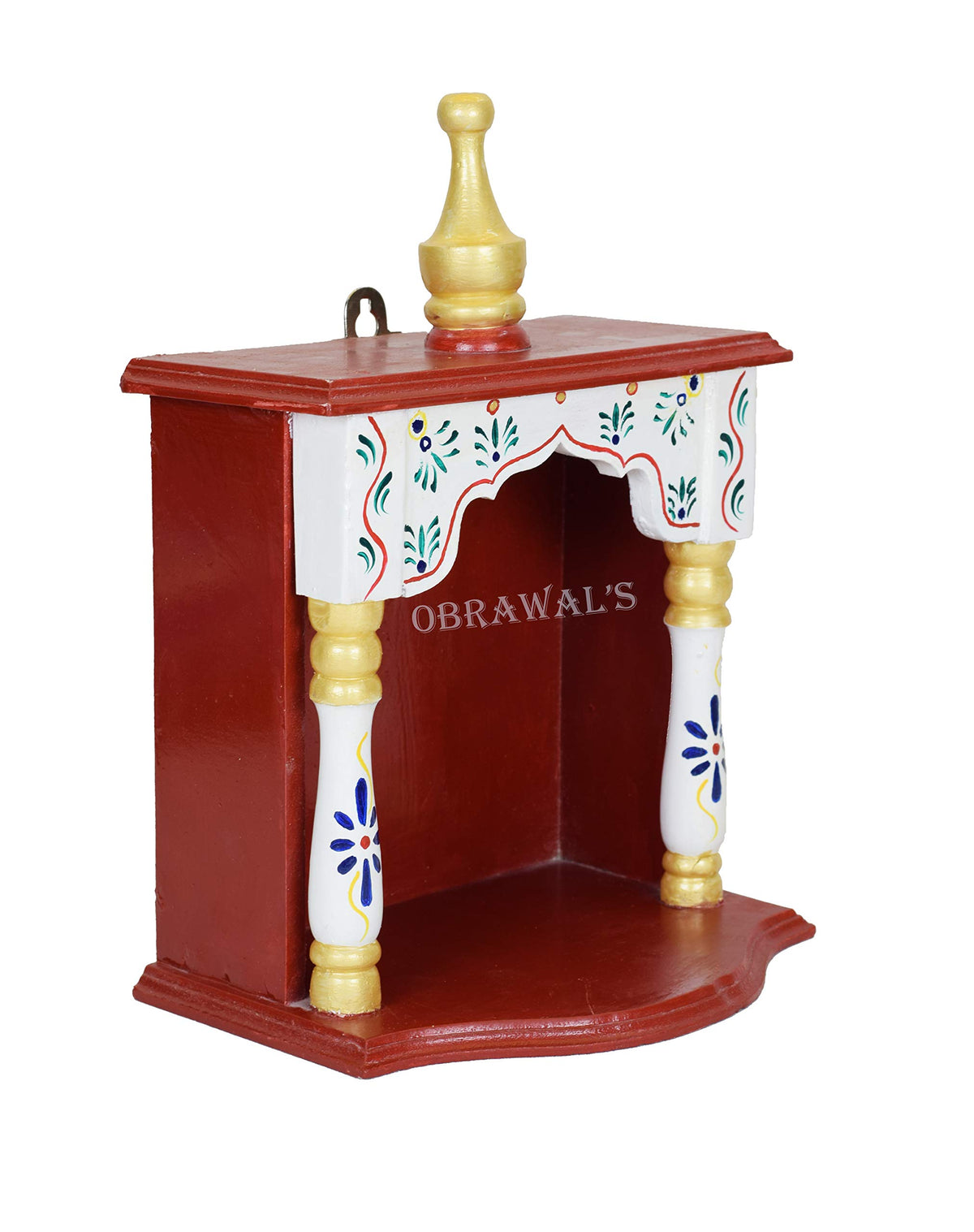OBRAWAL Temple | Home Temple | Office Temple | Wooden Temple | Pooja Mandir for Home | Temple for Home - [LxWxH] (8x6x12, WTEM01A)