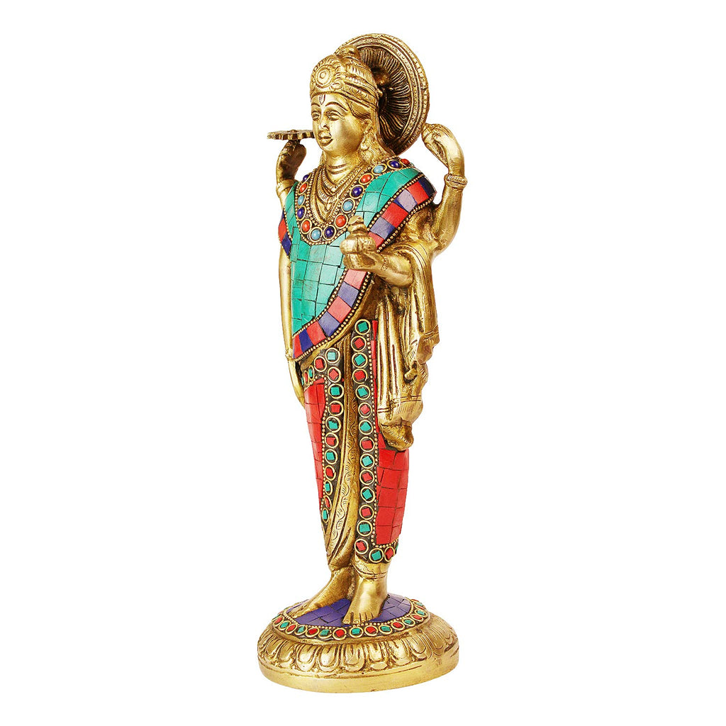 ARTVARKO Brass Dhanavantari Idol The Physician of Gods Dhanvantri Decorative Murti Statue Showpiece for Gift Dhanwantri Statue 12 Inches