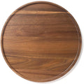 Round Wood Tray, Acacia Wooden Decorative Serving Tray for Coffee Table and Home Decor, Wooden Appetizer Charcuterie Board for Kitchen Countertop (13.8 inch)