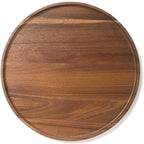Round Wood Tray, Acacia Wooden Decorative Serving Tray for Coffee Table and Home Decor, Wooden Appetizer Charcuterie Board for Kitchen Countertop (13.8 inch)