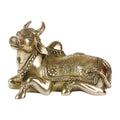 ARTVARKO Brass Cow Kamdhenu Gau MATA Idol, Vastu Nandi Pooja Decor Gift Gold Color 7.5 Inch