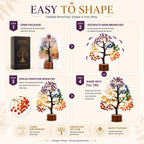 EverMineCrystal 300 Beads, 7 Chakra Crystal Tree, Showpiece Good Luck and Positive Energy, Showpiece for Living Room, Natural Healing Gemstones Money/Lucky Tree for Good Luck, Multicolor