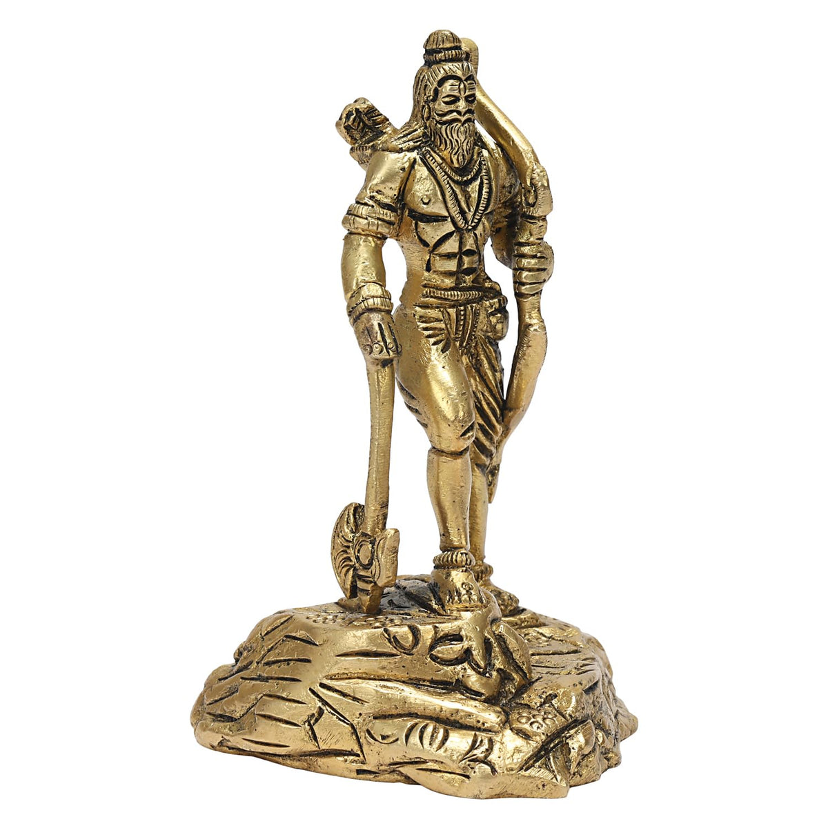 SVARUP 4 Inch Pure Brass Parshuram Bhagwan Vishnu Avatar for Puja Home Decor, Religious Showpiece Gift,