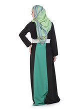 Momin Libas Aasia Color Block Long Abaya & Burkha-Large