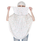 7 season's Cotton Long Scarf Cum Mask, Men and Women, White Printed
