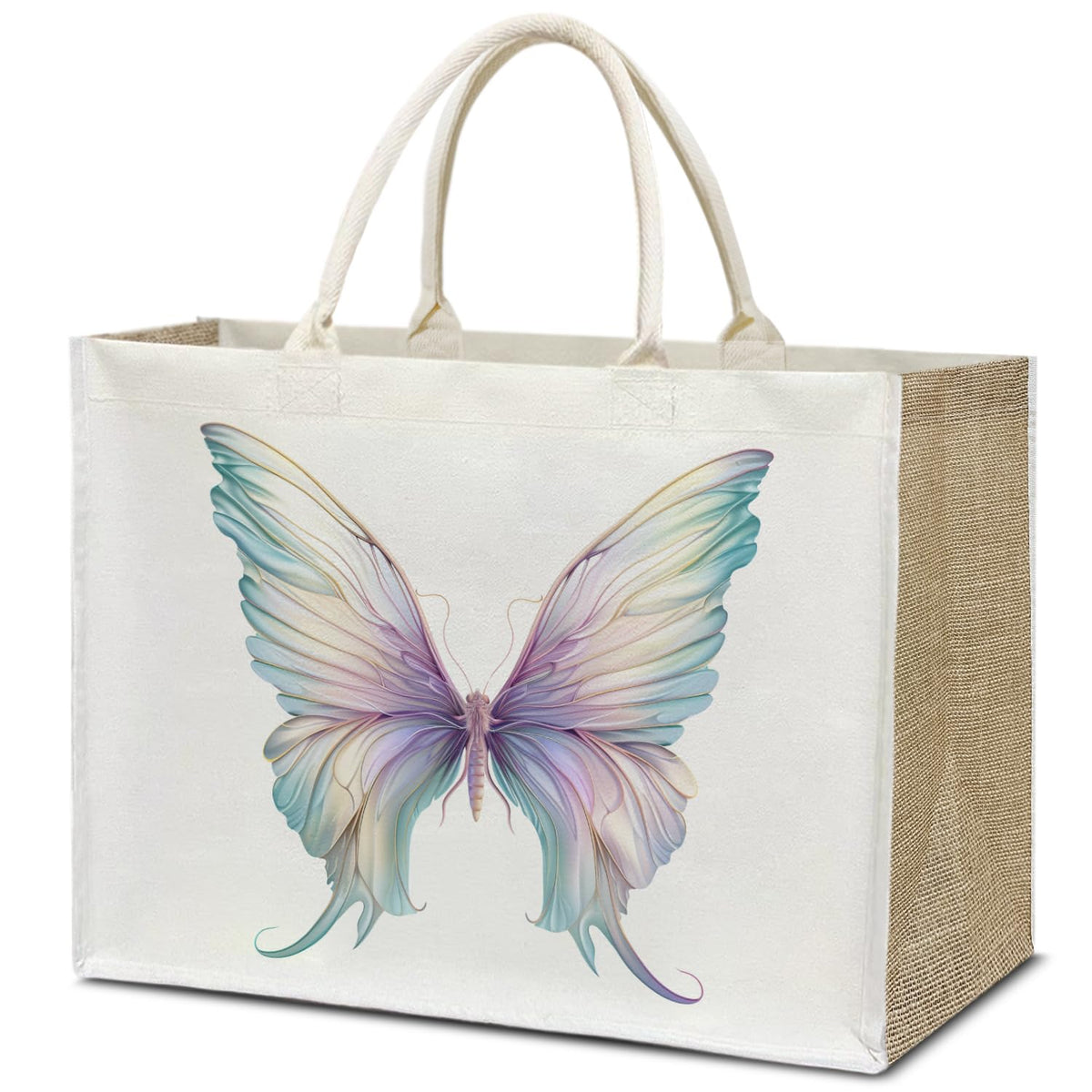 DOIUCRO Tote Bag For Women Aesthetic Tote Bag Sturdy Cloth Cotton Totes Bag for Shopping, Grocery - B, Off-white, One Size