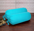 SAJAVAT HOME Pure Cotton Plain Bolster Pillow Cover | 15x30 INCHES / 38x76 CMS | Cyan Blue (Pack of 2)