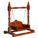 Goody Woody Sheesham Wood Laddu Gopal Jhula with Unique Design Shri Krishna, Bal Gopal, Thakur ji (Brown, 12x12x8), Seat Size :- (8x6) 0 to 4 no. Gopal ji