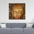 VIBECRAFTS 3 Pieces Spiritual Buddha Face Canvas Wall Painting Fitted With Wooden Frame For Home | Office | Living Room | Gifts (PTVC3Pcs1_9595)