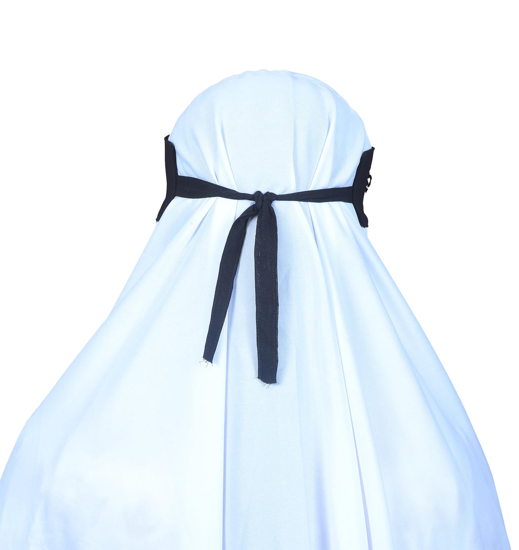 AL RIDHA Women's Babussalam Fabric Fashion Nosepiece One‑Layer Half Hijab Pendant Design Saudi Niqab for Muslim Women and Girls, Black (Gold Bow Drop Pendant)