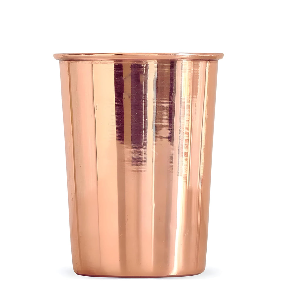 Adoko Pure Copper Tumbler 300ml | Handmade Ayurvedic Copper Water Glass | Traditional Tamba Drinking Glass for Home, Office, Yoga & Daily Use