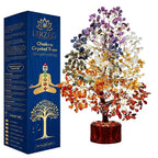 Lirzeg 7 Chakra Crystal Tree, Showpiece Good Luck and Positive Energy, Showpiece for Living Room, Natural Healing Gemstones Money/Lucky Tree for Good Luck (500 Beds Tree)