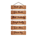 Artvibes Smile Often Give Thanks Designer Wall Hanging Wooden Art | Quotes Decor Item | Wall Illustrations | Office Decor | Wall Art Print | Inspirational Quotes | Gift Items (WH_3217N)