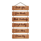 Artvibes Smile Often Give Thanks Designer Wall Hanging Wooden Art | Quotes Decor Item | Wall Illustrations | Office Decor | Wall Art Print | Inspirational Quotes | Gift Items (WH_3217N)