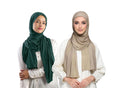 ICW Women's UV Protection Light Weight Jersey Cotton Summer Scarf Stoles Shawl head scarves for girls Dn03 (Pack of 2) (COLOUR2)