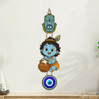Artvibes Laddu Gopal Evil Eye Wall Decor for Home and Office | Nazar Suraksha Hanging for Entrance Temple Living Room | Spiritual Vastu Good Luck Decorative Gift (WH_8572N)