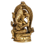 SVARUP Brass Ganesh Bhagwan Idol Ganesha Statue Ganpati Murti for Home Entrance Decor Diwali Puja Gift Height 4.5 Inch.