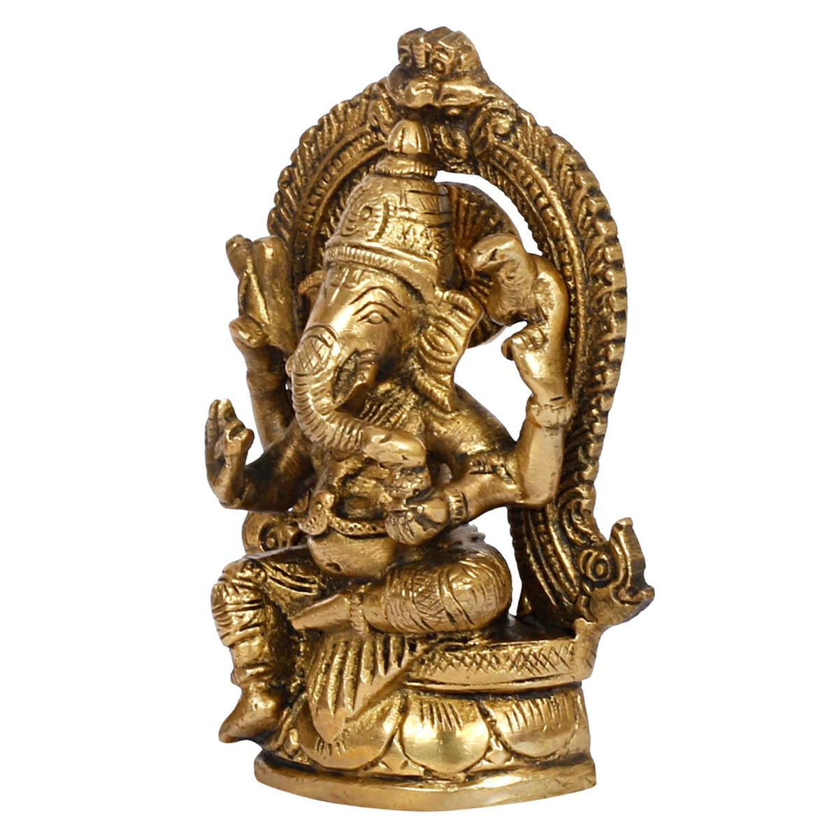 SVARUP Brass Ganesh Bhagwan Idol Ganesha Statue Ganpati Murti for Home Entrance Decor Diwali Puja Gift Height 4.5 Inch.