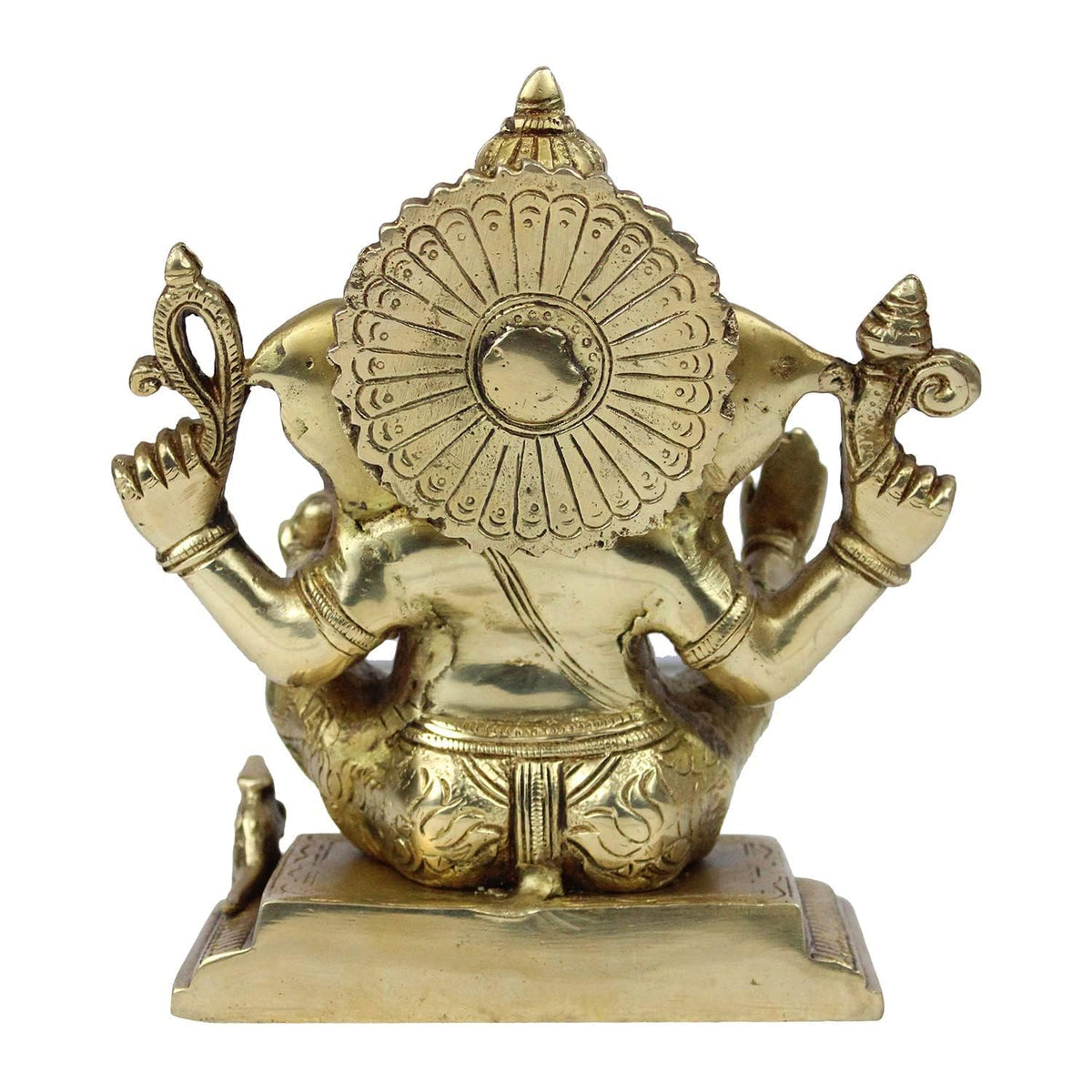 Svarup Brass Sitting Ganesha Idol in Gold Color Height 7 Inch Weight 3 Kg