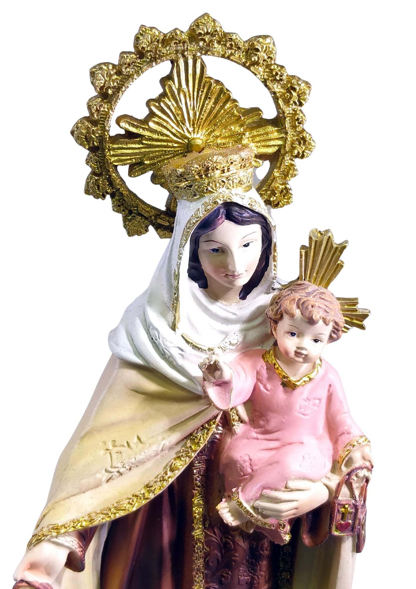 Our Lady of Mount Carmel Statue,Size:12x12x32cm,Polyresin Decoration Gift 12 Inch Base Home Furnishing Christian Home Decor - Traditional Catholic Christian,RS51064A