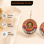 Aakriti Art Creations’ Princess-III' Handcrafted Tribal Wooden Earrings | Multicolor Wooden Beads, Brass & Wood Earrings, Small & Compact | Lightweight Matte Finish | Handmade Ethnic Design