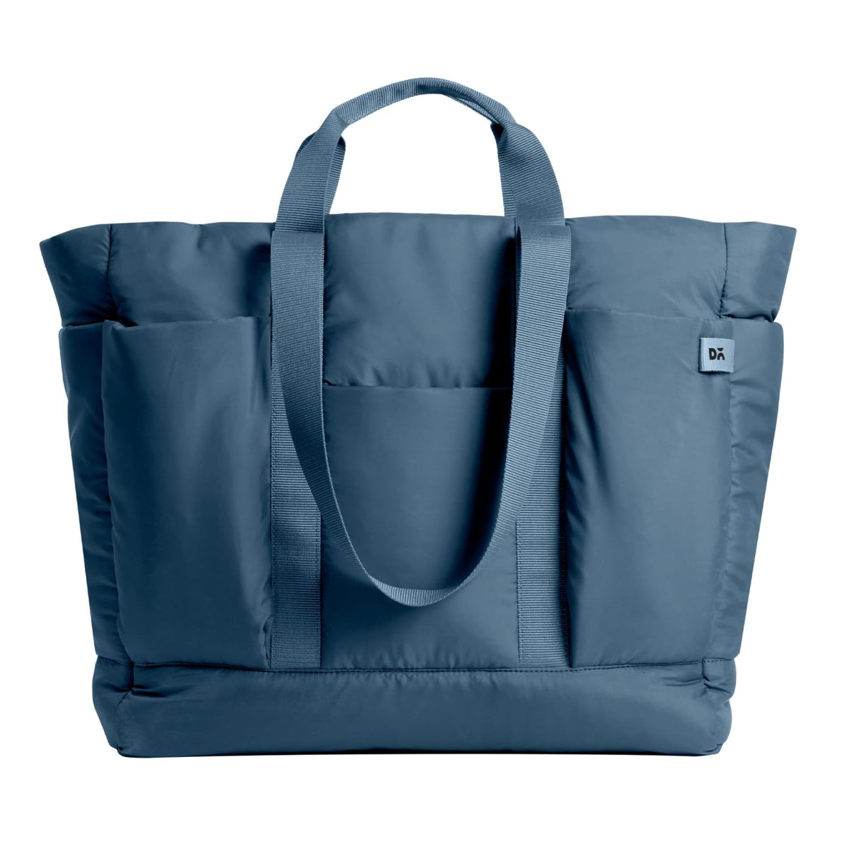 DailyObjects Idyll Tote Bag For Girls &Women | Crafted Using Soft-Touch & Water-Repellent Polyester | Polyfill Cushioning On The Inside | Holds Any Laptops Upto 14'' - Space Blue