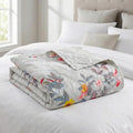Cotton Reversible Summer Blanket, AC Comforter with Classic Printed Design, Cooling Quilt Dohar for Single Or Double Bed, Ideal for Gifting (RED Gray Print, Single Bed) Kafalo