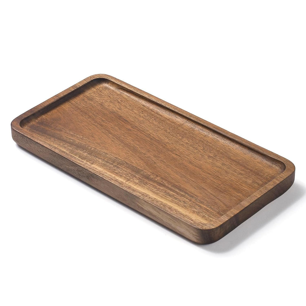 SHAHAZ CRAFTS Bathroom Rectangular Vanity Tray, for Counter, Toilet Tank, Wood Bathroom Tray for Organizing and Home Decor (9.8 x 5.1 x 0.8 inch)