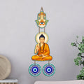 Artvibes Buddha Blessing Wall Hanging with Hamsa Hand & Evil Eye Accents | Decorative Spiritual Hanging for Home Protection | Wooden Decor for Entrance | Positive Energy Wall Art (WH_85102N)
