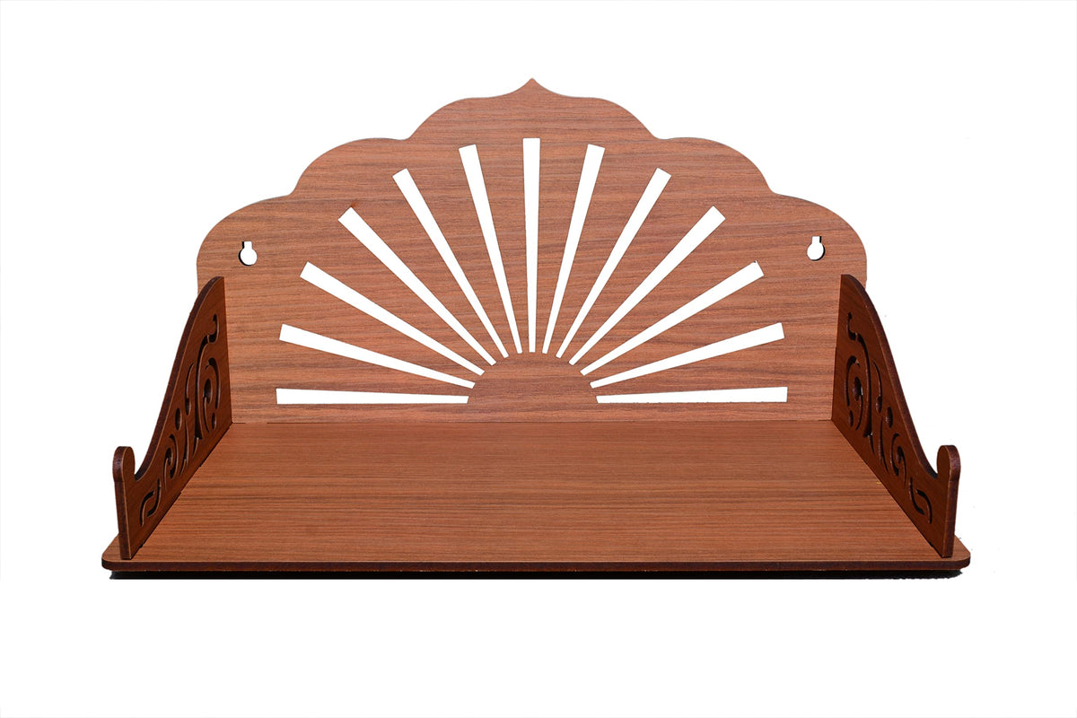 Jacky Chain Home Temple Pooja mandir Big Size Home Temple Wooden Temple (Brown_14 Inch X 7.5 Inch X 7.5 Inch 4MM)