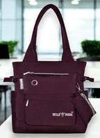 WILD MODA College and Office Tote Bag for Girls and Women (Purple)