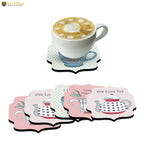 Artvibes Decorative Printed MDF Wooden Coasters for Home and Kitchen | Dining Table Decor | Wood Stylish Tea Coaster Set | Kitchen Decoration Items | Modern Artworks (Set of 6) | 4x4.2 Inch TC_3025