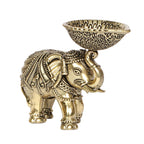Svarup Ethnic Brass Elephant Diya Oil Lamp Hathi Trunk Up Deepak Showpiece Decor Gift Diwali
