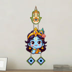 Artvibes Bal Krishna Face Evil Eye Wall Hanging for Home Entrance Decor | Nazar Battu Protection Hanging for Living Room Bedroom Temple Office | Vastu Positive Energy Decorative Gift (WH_8573N)