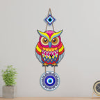 Artvibes Artistic Owl Nazar Battu Wall Hanging for Home Entrance | Evil Eye MDF Decorative Wall Art | Lucky Charm Decor for Bedroom | Living Room | Office & Balcony | Housewarming Gift (WH_8525N)