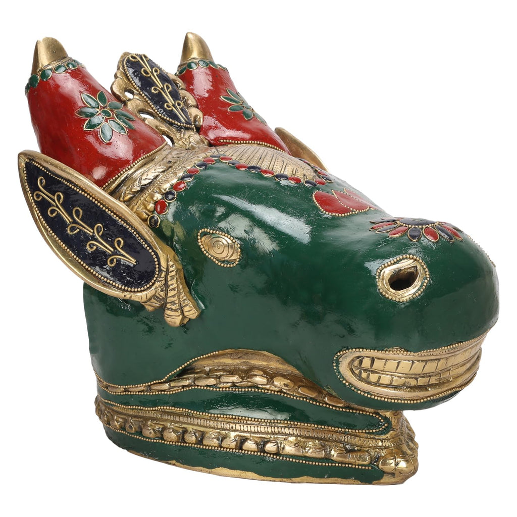 ARTVARKO Brass Nandi Bull Face Wall Hanging Sculpture for Home Office Decor 10 Inch