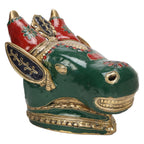 ARTVARKO Brass Nandi Bull Face Wall Hanging Sculpture for Home Office Decor 10 Inch