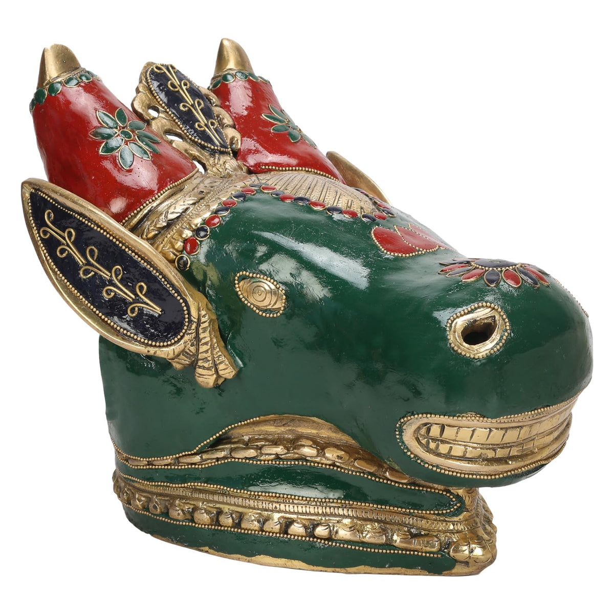 ARTVARKO Brass Nandi Bull Face Wall Hanging Sculpture for Home Office Decor 10 Inch