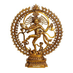 ARTVARKO Pure Brass Natrajan Large Nataraja Statue Om Natraj in Superior Golden Finish, Height 24 I Home Decor