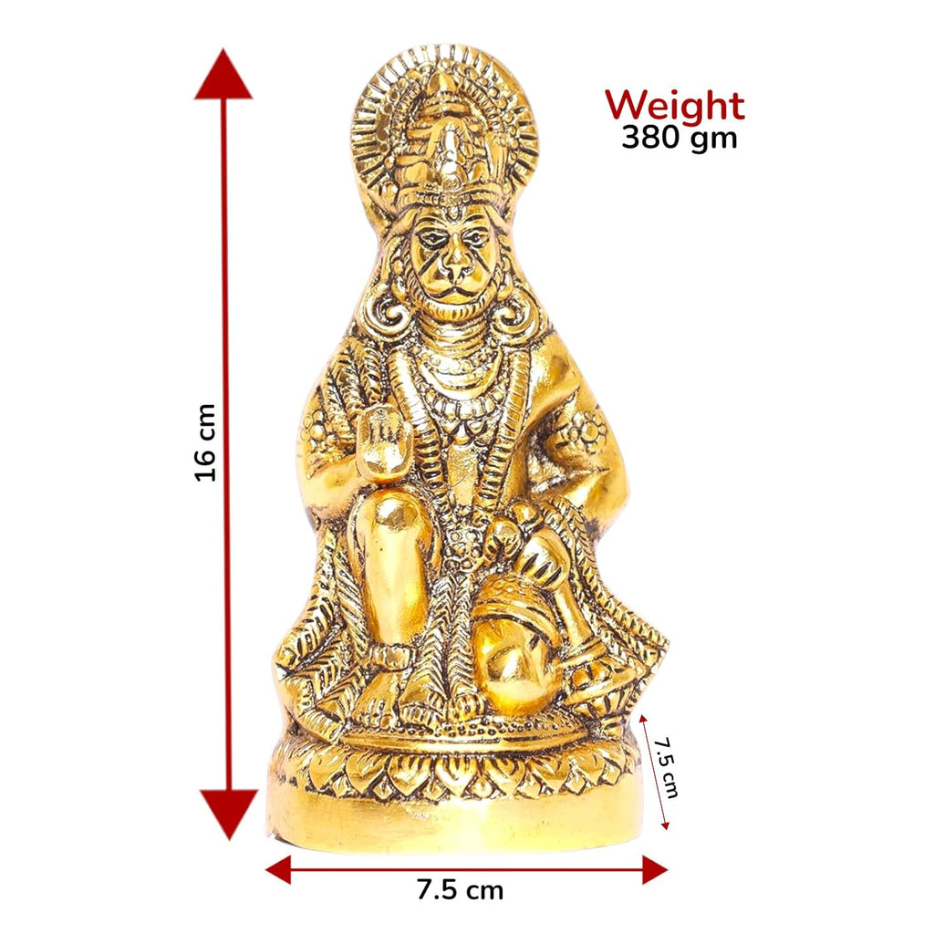KridayKraft Hanuman ji Metal Statue,Bajrangbali Murti for Pooja & Decor Your Home,Office,Religious Idol Statue Gift Purpose,Table Showpiece Figurines,Pack of 1 Hanuman Ji Murti for Car Dashboard...