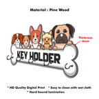 Artvibes Unique Stylish Wooden Key Holder for Wall Decor with Stylish Stainless Steel 5 Hooks Beautiful Key Organizer for Home Decoration(KH_805N)