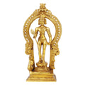 SVARUP Brass Lord Murugan Kartikeya Kumaraswamy Karthikeya with Peacock Idol Swaminatha Murti10 Inch Gold Color