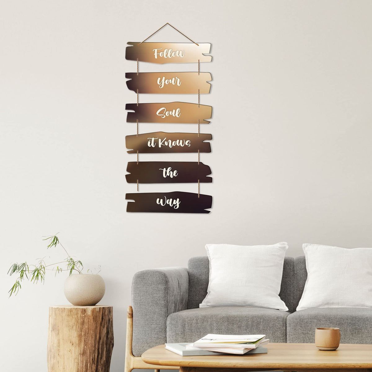 Artvibes Decorative Wall Hanging Wooden Art Decoration item for Living Room | Bedroom | Home Decor | Gifts | Quotes Decor Item | Wall Art For Hall | Mdf Wall Decoration, Set of 6 (WH_3230NR)