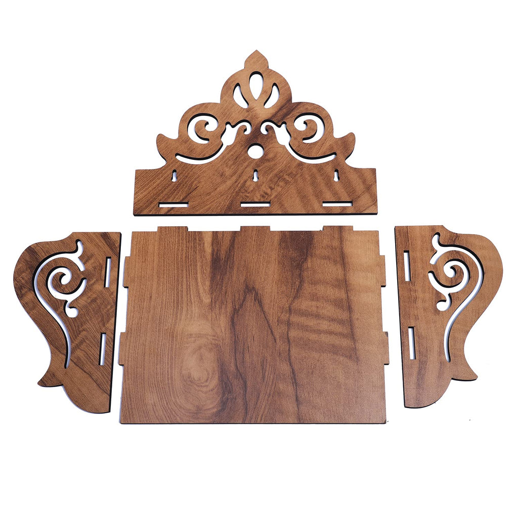 WOODEN VILLA Pooja Mandir for Home - Wooden Temple for Home Shop Office, Puja Mandir Pooja Stand for Home Wall Mounted