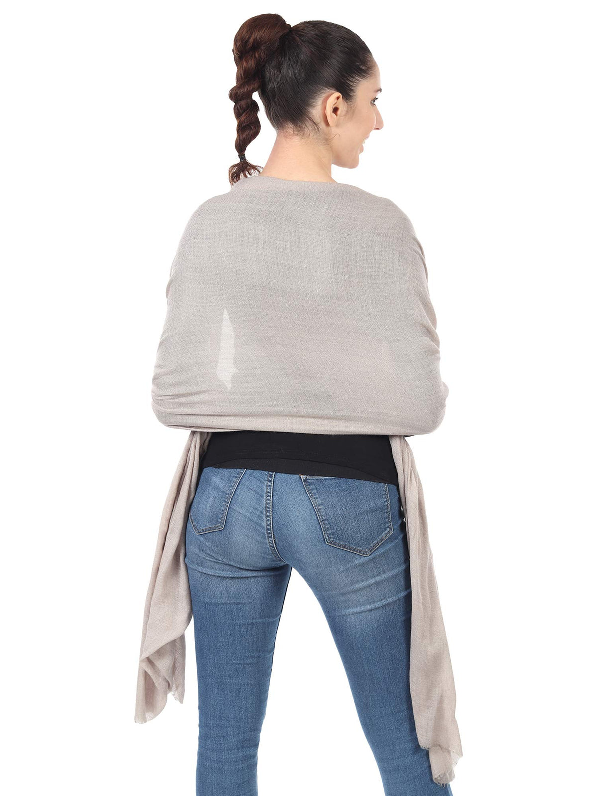 MUFFLY Fine Blended Ultra Soft & Warm Wool Silk Unisex Pashmina Shawl, Stole & Wrap with Hanger