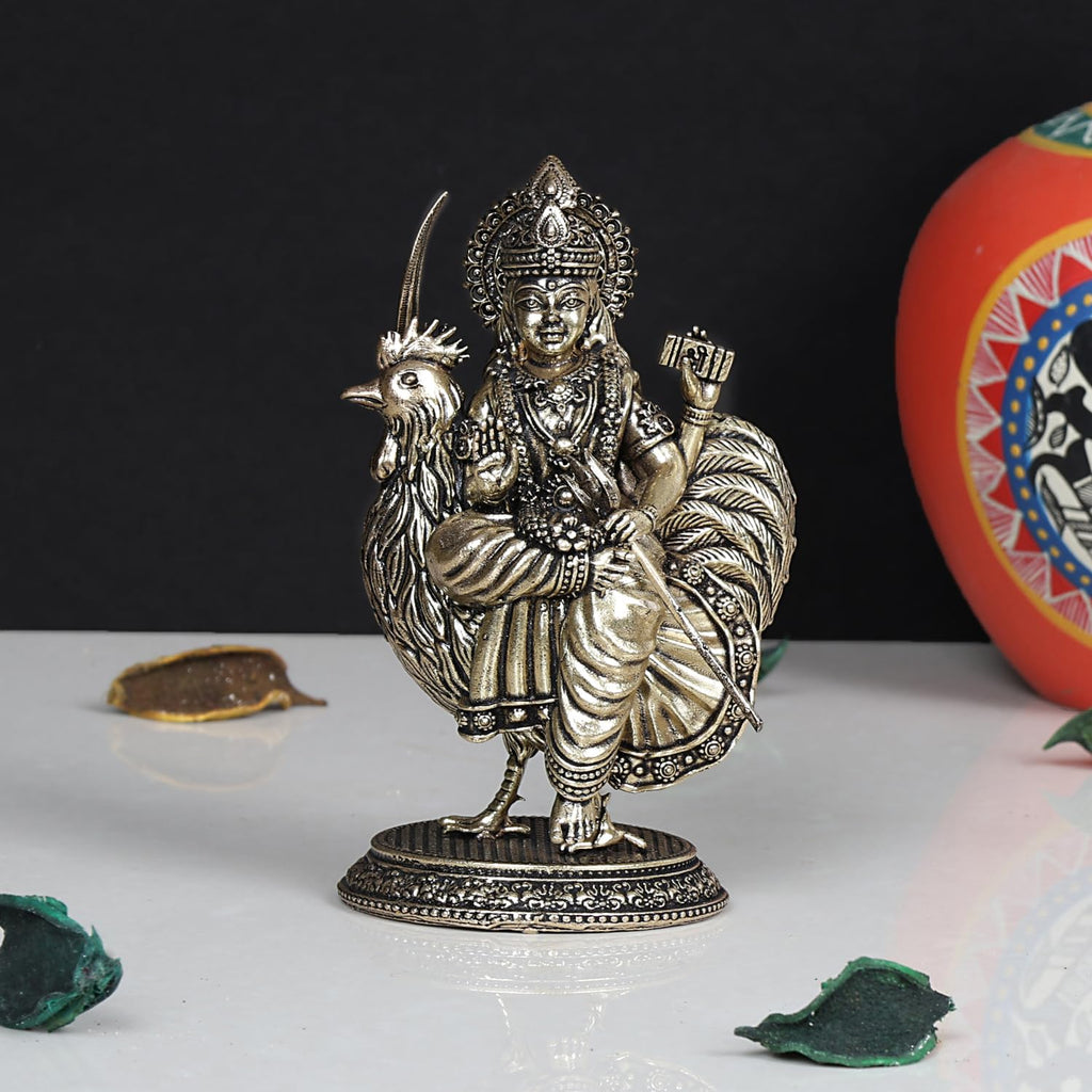 ARTVARKO Brass Goddess Bahuchara MATA Bahucharji Statue for Home Decor Puja Mandir Temple 4.5 Inch