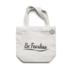 Style Homez Classic Eco-Friendly & Reusable Cotton Canvas Grocery Tote Bag, Medium Size 16 x 14 Inch Natural Color (BE FEARLESS)