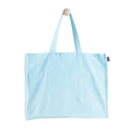 KITES CREATIONS 100% Cotton Shopping Bag, Stylish & Shoulder Tote with Inner Pocket, Perfect for Grocery, Travel, Shopping, Chambray Slub (14”x17.5”x5.5”), Set of 5 - Baby Blue